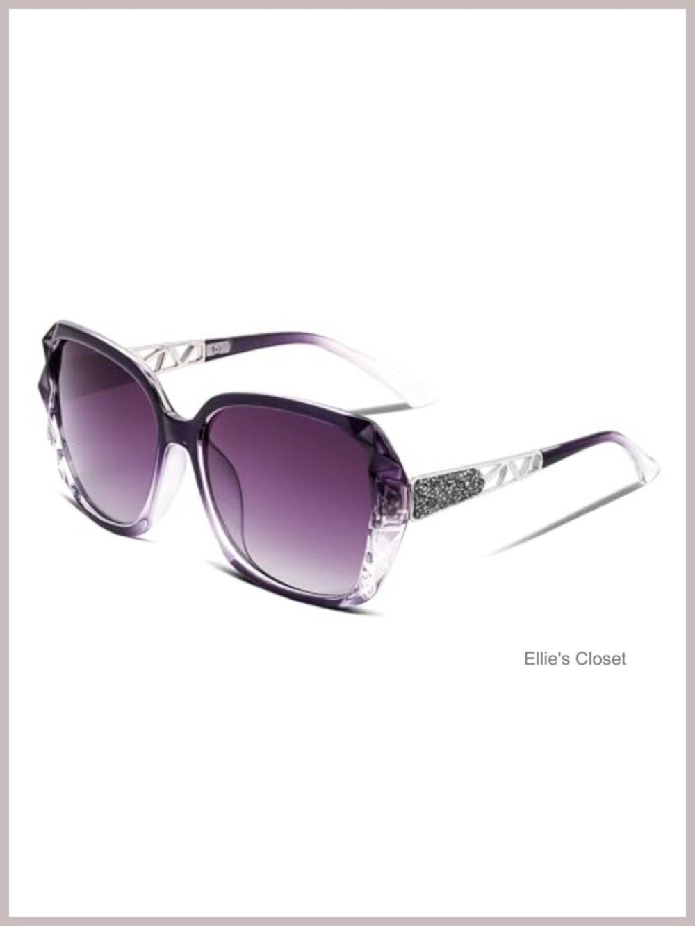Polarized Square Oversized Sparkling Composite Sunglasses UV400